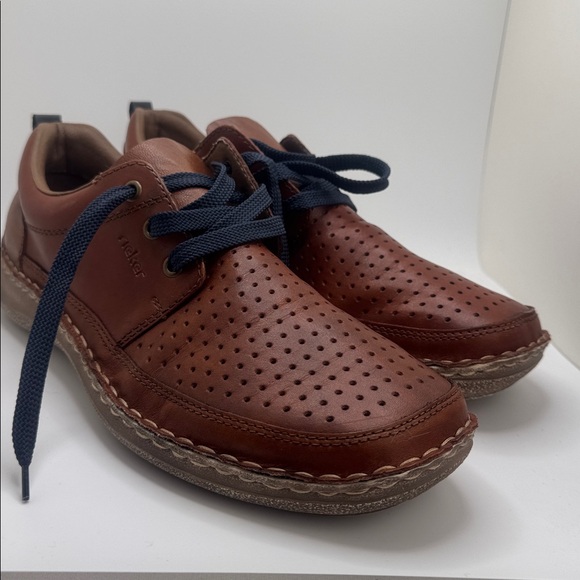 Rieker Men’s Brown Leather Lace-Up Comfort Shoes Wide Fit Perforated 43 US 10 - Picture 5 of 10